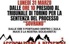 Sentenza Processo Sovrano: presidio davanti al Tribunale di Torino lunedì 31/03 alle ore 10,00