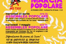 23/04 e 07/05: assemblee popolari aspettando la marcia del 10 maggio a Susa